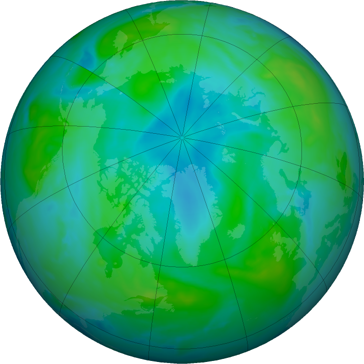 Arctic ozone map for 21 August 2020